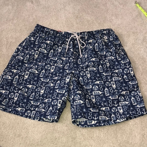 LANDS End Swim Trunks Shorts Large 36-38 Nautical Print‎